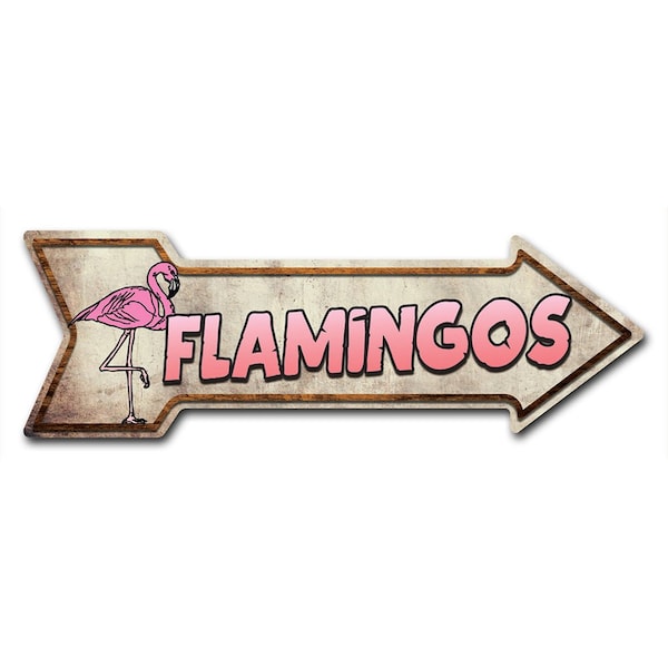 Signmission Flamingos Arrow Decal Funny Home Decor 18in Wide D-A-999869 - main